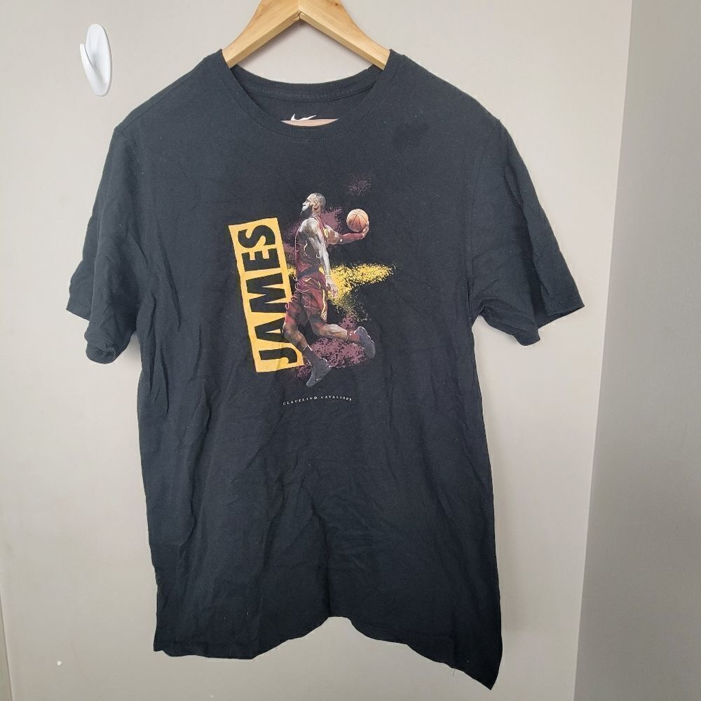 Lebron James Nike T Shirt Cleveland Cavaliers Black Large